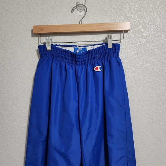 CHAMPION x VINTAGE warm up pants in blue lined warm size S USA MADE - Picture 6 of 6
